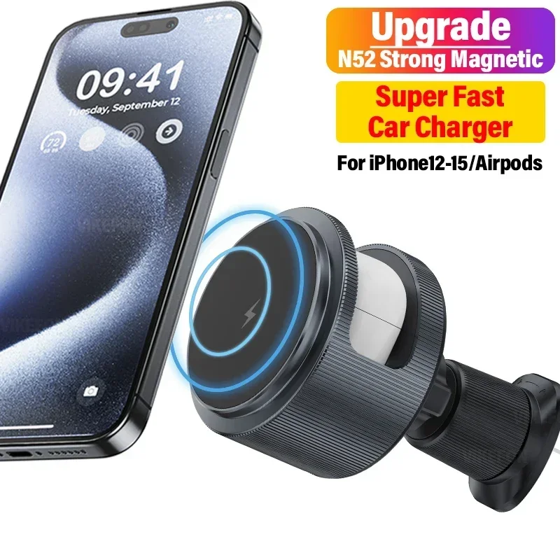 Phone Accessories Types - Magnetisches kabelloses Autoladegerät für iPhone, kompatibel