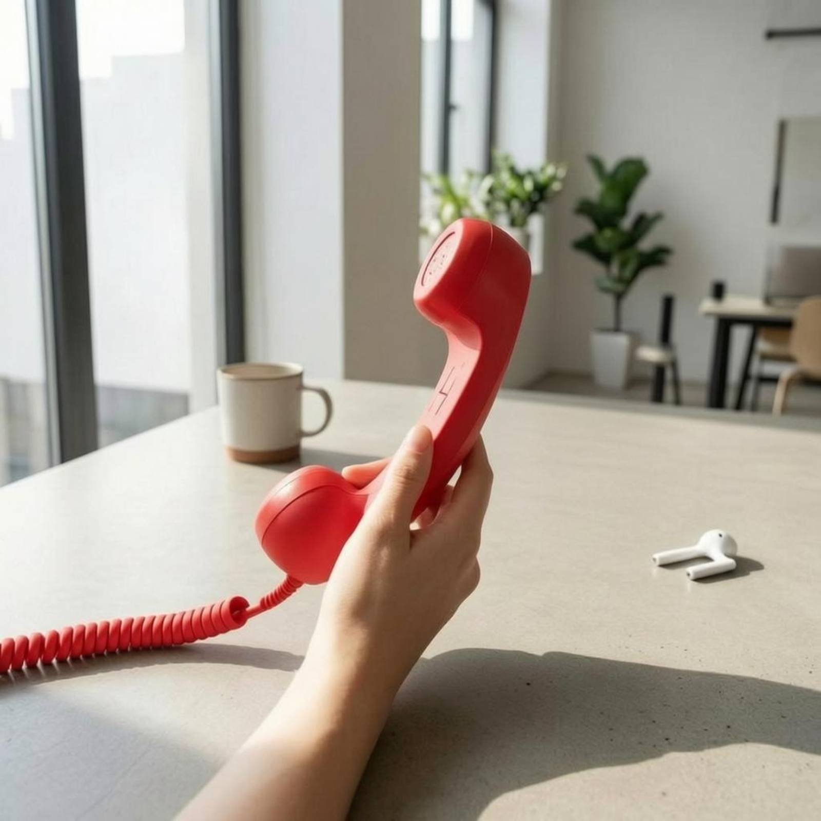 Phone Accessories Types - Typ-C-Telefonhörer mit Spiralkabel, Vintage-Handgerät, mobiles Zubehör,