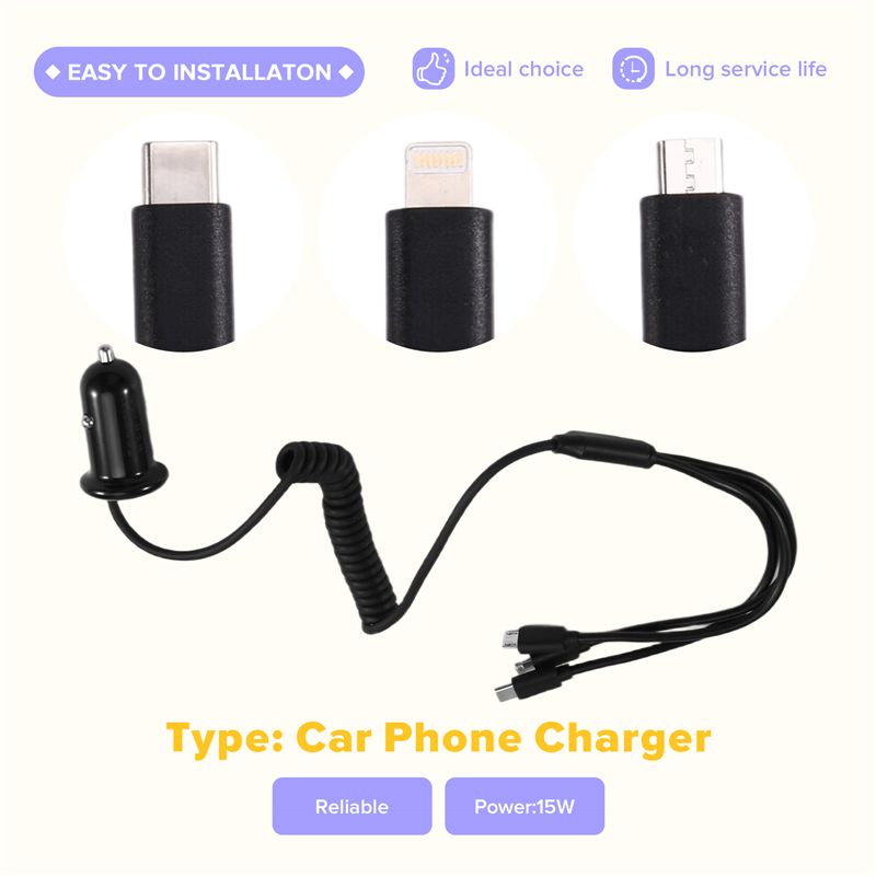 Auto-Adapter-Zubehör 3-Schnitt – Phone Accessories Types Bewertung und Preis